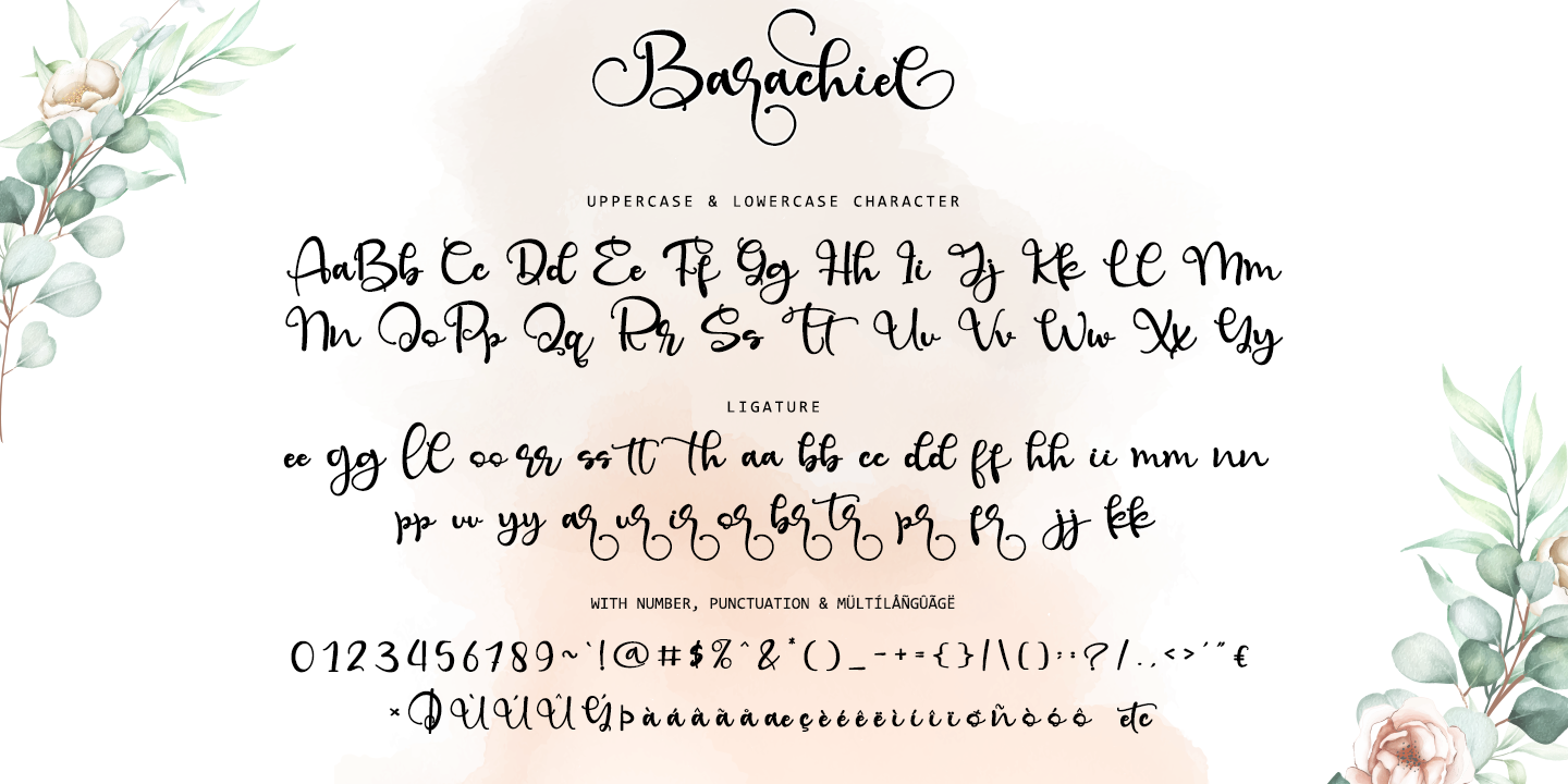 Пример шрифта Barachiel Alternate #4